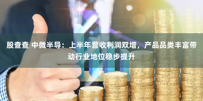 股查查 中微半导：上半年营收利润双增，产品品类丰富带动行业地位稳步提升